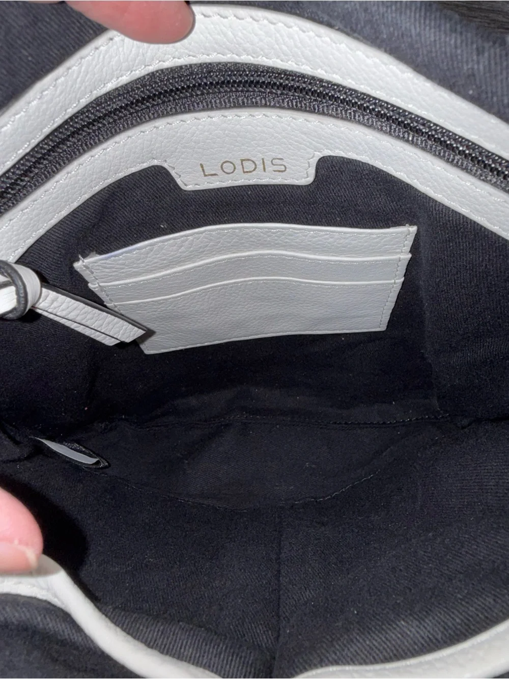 Lodis White Leather Crossbody with Gold Hardware